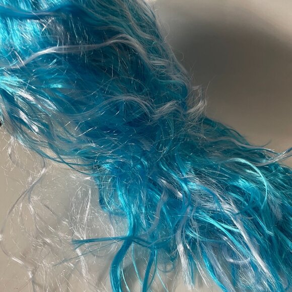 Blue & White Long Wavy Cosplay Wig - Picture 3 of 7